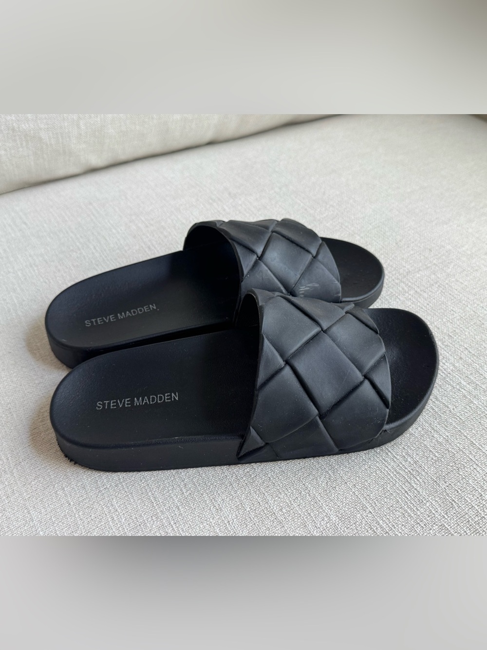 Steve Madden Black Slides Size 7